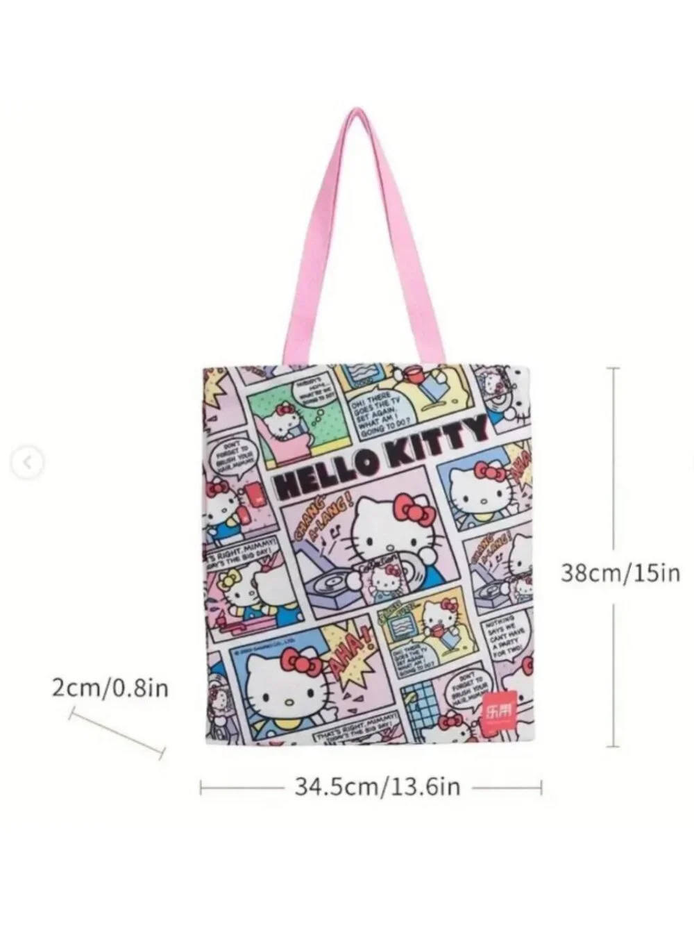 Hello Kitty Comic Strip Tote Bag Large Reusable Shopping Travel Shoulder Bag